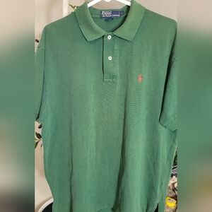 Polo Ralph Lauren Polo Shirt Mens XL Green Red Pony Logo Cotton Classic Fit